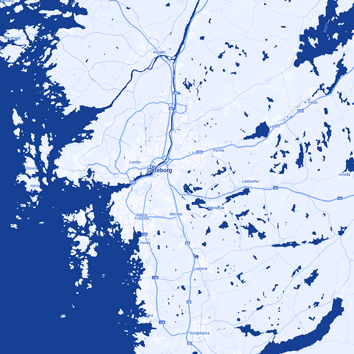 Göteborg, Ale, Kungälv, Hisingen, Härryda, Lerum och Kungsbacka.